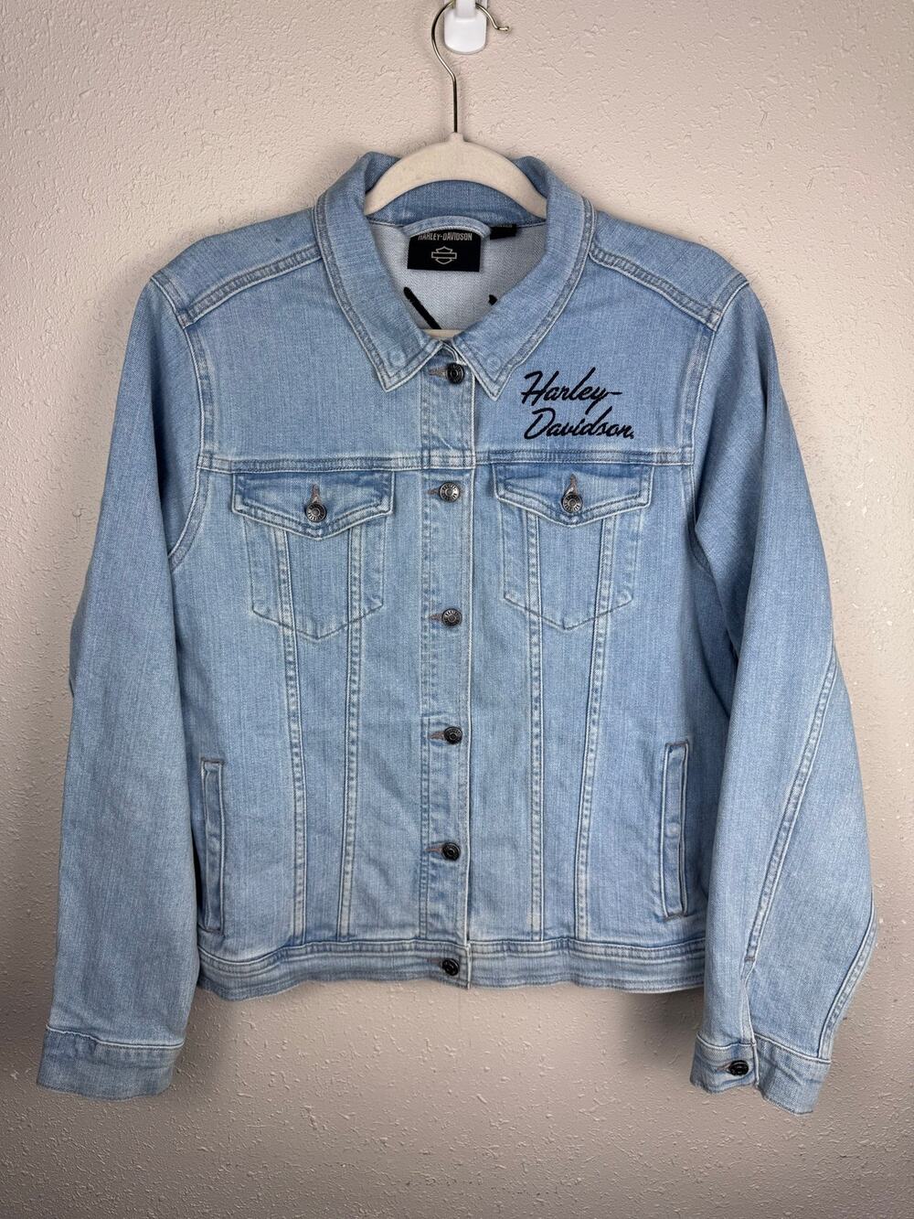 Harley Davidson Womens Jeans Jacket Size Large